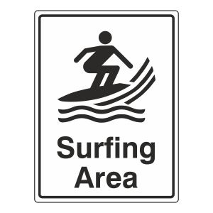 Surfing Area Sign