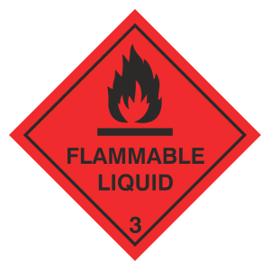 Flammable Liquid Hazard Warning Label