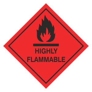 Highly Flammable Hazard Warning Label