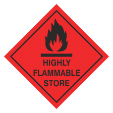 Highly Flammable Store Hazard Warning Label