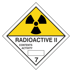 Radioactive II Hazard Warning Label