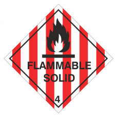 Flammable Solid Hazard Warning Label