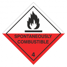 Spontaneously Combustible Hazard Warning Label