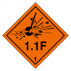 Explosive 1.1F Hazard Warning Label