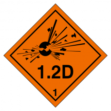 Explosive 1.2D Hazard Warning Label