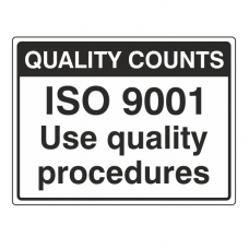 ISO 9001 Quality Procedures Sign (Large Landscape)