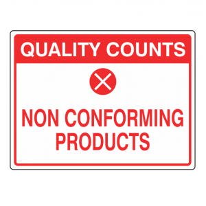 Non Conforming Products Sign (Large Landscape)