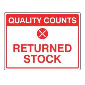 Returned Stock Sign (Large Landscape)