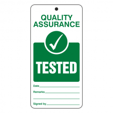 Quality Assurance - Tested Tie Tag