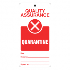 Quality Assurance - Quarantine Tie Tag
