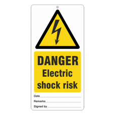 Danger Electric Shock Risk Tie Tag