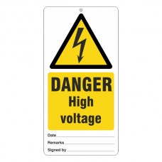 Danger High Voltage Tie Tag