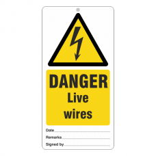 Danger Live Wires Tie Tag