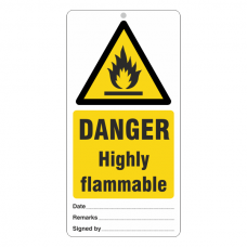 Danger Highly Flammable Tie Tag
