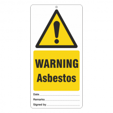 Warning Asbestos Tie Tag