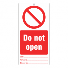 Do Not Open Tie Tag