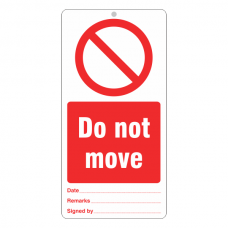 Do Not Move Tie Tag