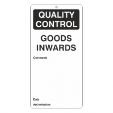 Quality Control - Goods Inwards Tie Tag