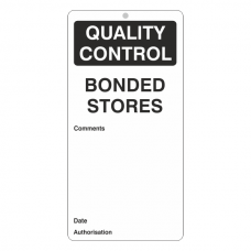 Quality Control - Bonded Stores Tie Tag