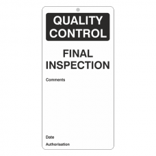 Quality Control - Final Inspection Tie Tag