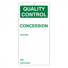 Quality Control - Concession Tie Tag