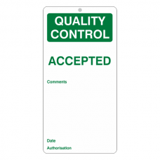 Quality Control - Accepted Tie Tag