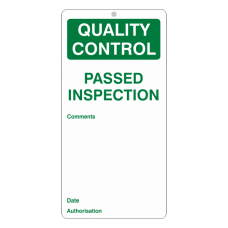 Quality Control - Passed Inspection Tie Tag