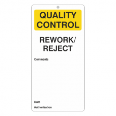 Quality Control - Rework / Reject Tie Tag