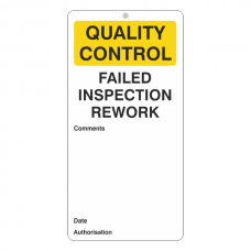 Quality Control - Failed Inspection Rework Tie Tag