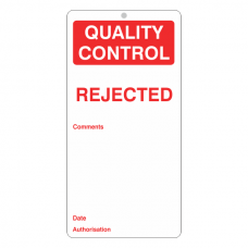 Quality Control - Rejected Tie Tag