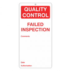 Quality Control - Failed Inspection Tie Tag