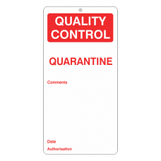 Quality Control - Quarantine Tie Tag
