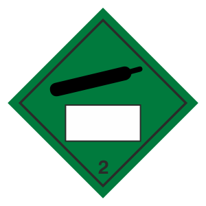 Compressed Gas 2 UN Substance Hazard Numbering Label