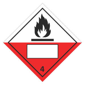 Spontaneously Combustible 4 UN Substance Hazard Numbering Label