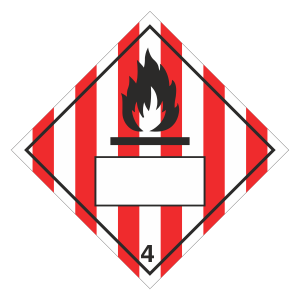 Flammable Solid 4 UN Substance Hazard Numbering Label