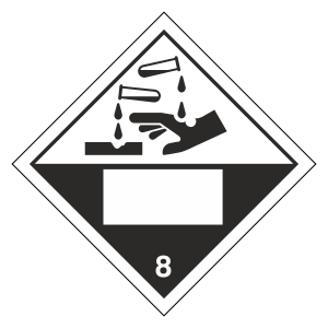 Corrosive 8 UN Substance Hazard Numbering Label