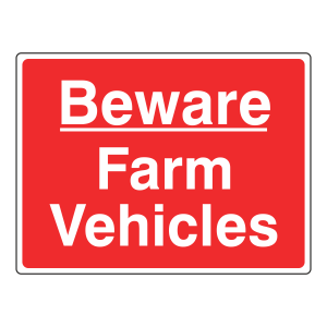 Beware Farm Vehicles Sign (Large Landscape)