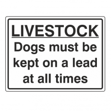 Livestock Dogs Kept On Lead Sign (Large Landscape)