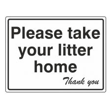 Please Take Your Litter Home Sign (Large Landscape)