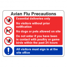 Avian Flu Precautions Sign (Large Landscape)