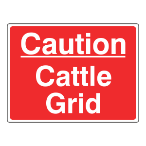 Caution Cattle Grid Sign (Large Landscape)