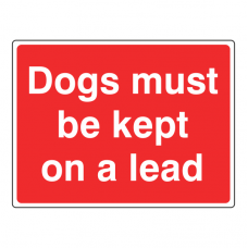 Dogs Must Be Kept On A Lead Farm Sign (Large Landscape)