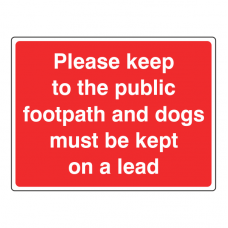 Keep To Footpath Dogs On Lead Farm Sign (Large Landscape)
