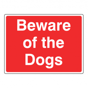 Beware Of The Dogs Farm Sign (Large Landscape)