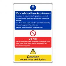 Work Safely With Cookers & Ovens Sign