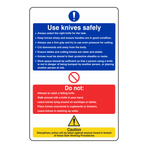 Use Knives Safely Sign