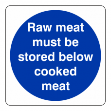 Raw Meat Below Cooked Meat Sign (Square)