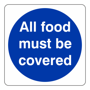 All Food Must Be Covered Sign (Square)