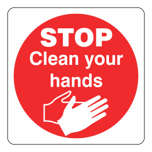 STOP Clean Your Hands Sign (Square)