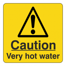 Caution Very Hot Water Sign (Square)
